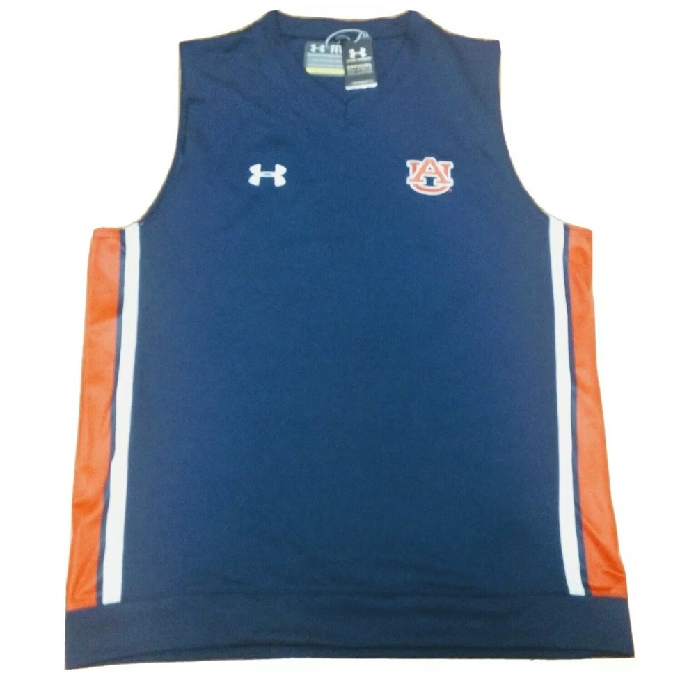 Under Armour Auburn Tigers Basketball On Court Sleeveless Jersey Men's M NWT